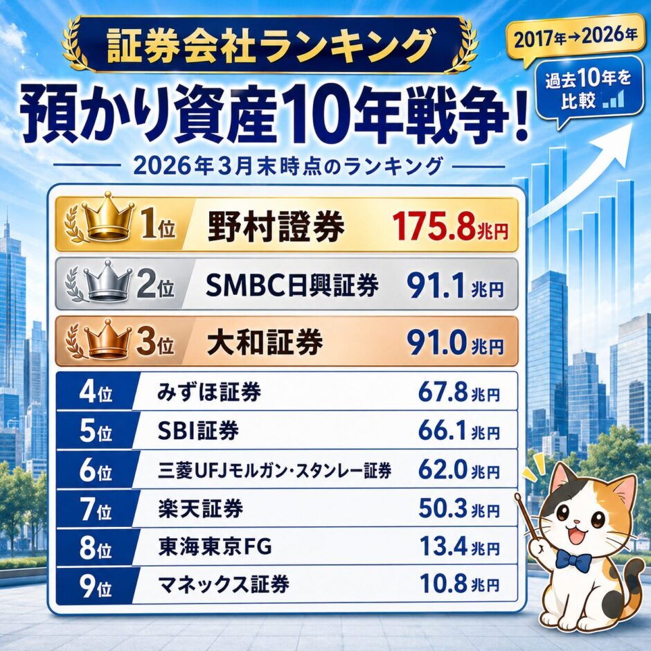 証券会社ランキング　２０２６年３月現在