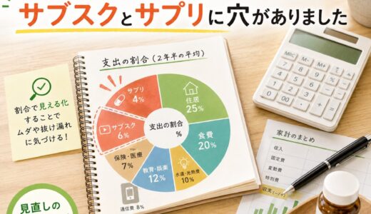 【家計の棚卸し】2年半分を“割合”で振り返ったら、サブスクとサプリに穴がありました